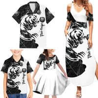 The Bear Tattoo Family Matching Summer Maxi Dress and Hawaiian Shirt Bear In Forest