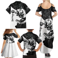 The Bear Tattoo Family Matching Summer Maxi Dress and Hawaiian Shirt Bear In Forest