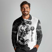 The Bear Tattoo Long Sleeve Polo Shirt Bear In Forest