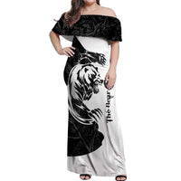 The Bear Tattoo Off Shoulder Maxi Dress Bear In Forest