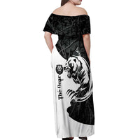 The Bear Tattoo Off Shoulder Maxi Dress Bear In Forest