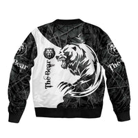 The Bear Tattoo Sleeve Zip Bomber Jacket Bear In Forest