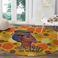 African She Believed Round Carpet She Could So She Did