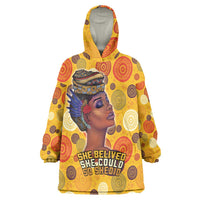 African She Believed Wearable Blanket Hoodie She Could So She Did - Wonder Print Shop