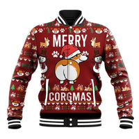 Funny Corgi Dog Baseball Jacket Merry CORGMAS Christmas - Wonder Print Shop
