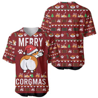 Funny Corgi Dog Baseball Jersey Merry CORGMAS Christmas - Wonder Print Shop