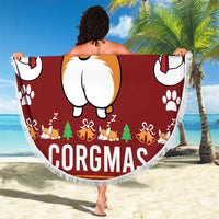 Funny Corgi Dog Beach Blanket Merry CORGMAS Christmas - Wonder Print Shop