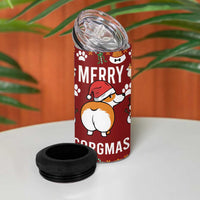 Funny Corgi Dog 4 in 1 Can Cooler Tumbler Merry CORGMAS Christmas - Wonder Print Shop