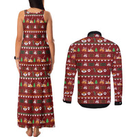 Funny Corgi Dog Couples Matching Tank Maxi Dress and Long Sleeve Button Shirt Merry CORGMAS Christmas - Wonder Print Shop