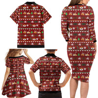 Funny Corgi Dog Family Matching Long Sleeve Bodycon Dress and Hawaiian Shirt Merry CORGMAS Christmas - Wonder Print Shop