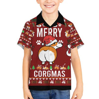 Funny Corgi Dog Family Matching Long Sleeve Bodycon Dress and Hawaiian Shirt Merry CORGMAS Christmas - Wonder Print Shop