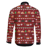 Funny Corgi Dog Family Matching Off The Shoulder Long Sleeve Dress and Hawaiian Shirt Merry CORGMAS Christmas - Wonder Print Shop