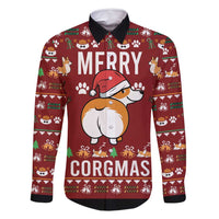 Funny Corgi Dog Family Matching Off Shoulder Maxi Dress and Hawaiian Shirt Merry CORGMAS Christmas - Wonder Print Shop