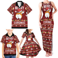 Funny Corgi Dog Family Matching Tank Maxi Dress and Hawaiian Shirt Merry CORGMAS Christmas - Wonder Print Shop