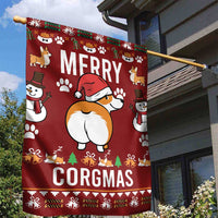 Funny Corgi Dog Garden Flag Merry CORGMAS Christmas - Wonder Print Shop