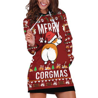 Funny Corgi Dog Hoodie Dress Merry CORGMAS Christmas - Wonder Print Shop