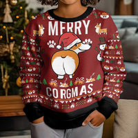 Funny Corgi Dog Kid Ugly Christmas Sweater Merry CORGMAS Christmas - Wonder Print Shop