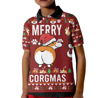 Funny Corgi Dog Kid Polo Shirt Merry CORGMAS Christmas - Wonder Print Shop