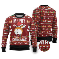 Funny Corgi Dog Ugly Christmas Sweater Merry CORGMAS Christmas - Wonder Print Shop