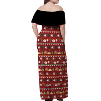 Funny Corgi Dog Off Shoulder Maxi Dress Merry CORGMAS Christmas - Wonder Print Shop