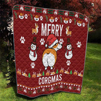 Funny Corgi Dog Quilt Merry CORGMAS Christmas - Wonder Print Shop