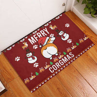 Funny Corgi Dog Rubber Doormat Merry CORGMAS Christmas - Wonder Print Shop