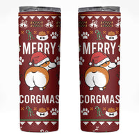 Funny Corgi Dog Skinny Tumbler Merry CORGMAS Christmas - Wonder Print Shop