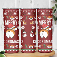 Funny Corgi Dog Skinny Tumbler Merry CORGMAS Christmas - Wonder Print Shop