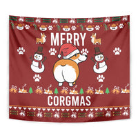 Funny Corgi Dog Tapestry Merry CORGMAS Christmas - Wonder Print Shop