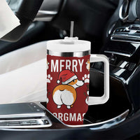 Funny Corgi Dog Tumbler With Handle Merry CORGMAS Christmas - Wonder Print Shop