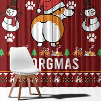 Funny Corgi Dog Window Curtain Merry CORGMAS Christmas - Wonder Print Shop