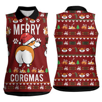 Funny Corgi Dog Women Sleeveless Polo Shirt Merry CORGMAS Christmas - Wonder Print Shop