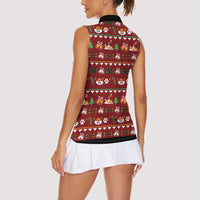 Funny Corgi Dog Women Sleeveless Polo Shirt Merry CORGMAS Christmas - Wonder Print Shop