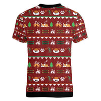 Funny Corgi Dog Women V-Neck T-Shirt Merry CORGMAS Christmas - Wonder Print Shop