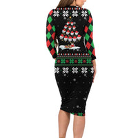 Golf Christmas Tree Snow Family Matching Long Sleeve Bodycon Dress and Hawaiian Shirt - Wonder Print Shop