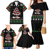 Golf Christmas Tree Snow Family Matching Mermaid Dress and Hawaiian Shirt - Wonder Print Shop