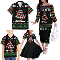 Golf Christmas Tree Snow Family Matching Off The Shoulder Long Sleeve Dress and Hawaiian Shirt - Wonder Print Shop
