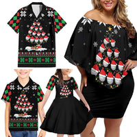 Golf Christmas Tree Snow Family Matching Off Shoulder Short Dress and Hawaiian Shirt - Wonder Print Shop
