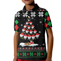 Golf Christmas Tree Snow Kid Polo Shirt - Wonder Print Shop