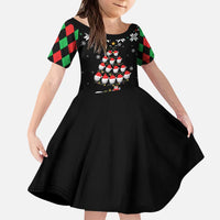 Golf Christmas Tree Snow Kid Short Sleeve Dress - Wonder Print Shop