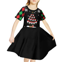 Golf Christmas Tree Snow Kid Short Sleeve Dress - Wonder Print Shop