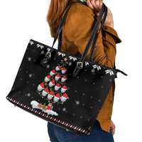 Golf Christmas Tree Snow Leather Tote Bag - Wonder Print Shop