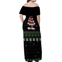 Golf Christmas Tree Snow Off Shoulder Maxi Dress - Wonder Print Shop