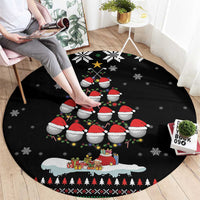 Golf Christmas Tree Snow Round Carpet