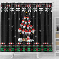 Golf Christmas Tree Snow Shower Curtain