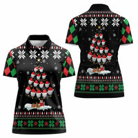 Golf Christmas Tree Snow Women Polo Shirt - Wonder Print Shop