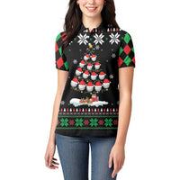 Golf Christmas Tree Snow Women Polo Shirt - Wonder Print Shop