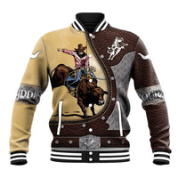Personalized Name Bull Riding Baseball Jacket Cowboy Courage Rodeo