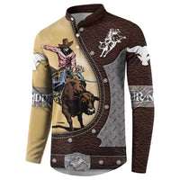 Personalized Name Bull Riding Button Sweatshirt Cowboy Courage Rodeo