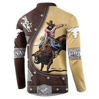 Personalized Name Bull Riding Button Sweatshirt Cowboy Courage Rodeo